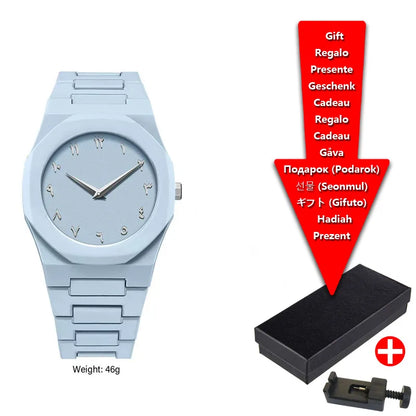 Arabic Styled Numeral Dial Minimalist Plastic Waterproof Watch