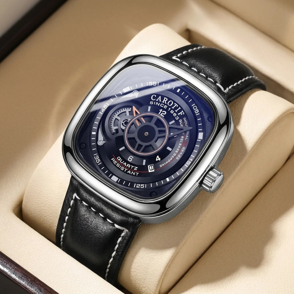 1pcs Men's Pink Dial Alloy Strap Vintage Fashion Open Heart Fashion Details Quartz Watch for Daily Business Party Holiday