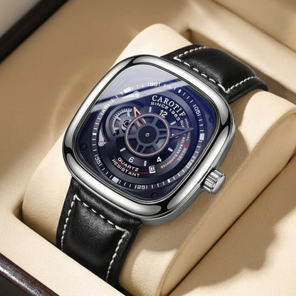 1pcs Men's Pink Dial Alloy Strap Vintage Fashion Open Heart Fashion Details Quartz Watch for Daily Business Party Holiday