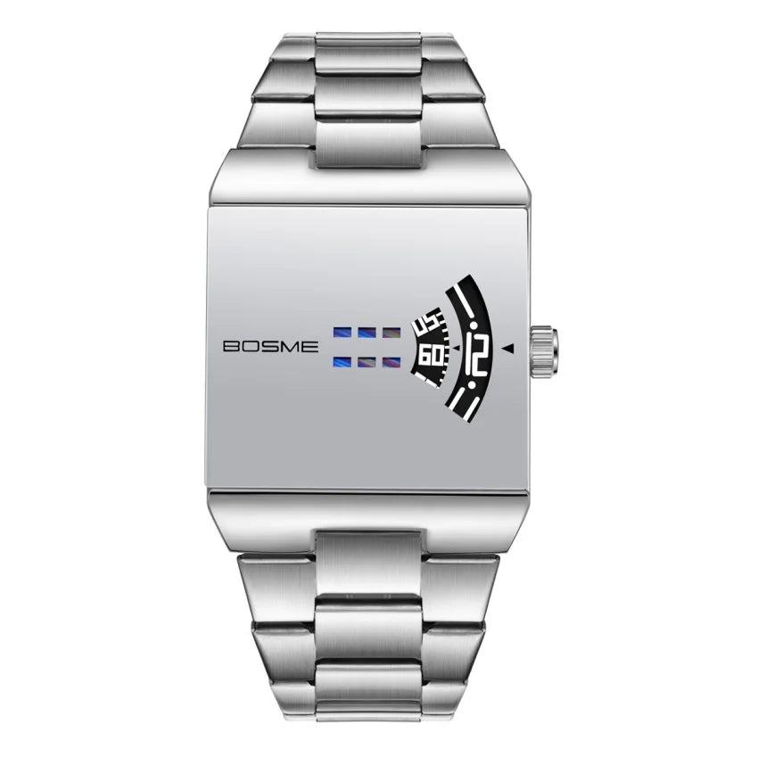 Fashion Square Men Clock Digital Waterproof Stainless Steel Elegant Man Wristwatch Quartz Casual Business Men's Watches Reloj
