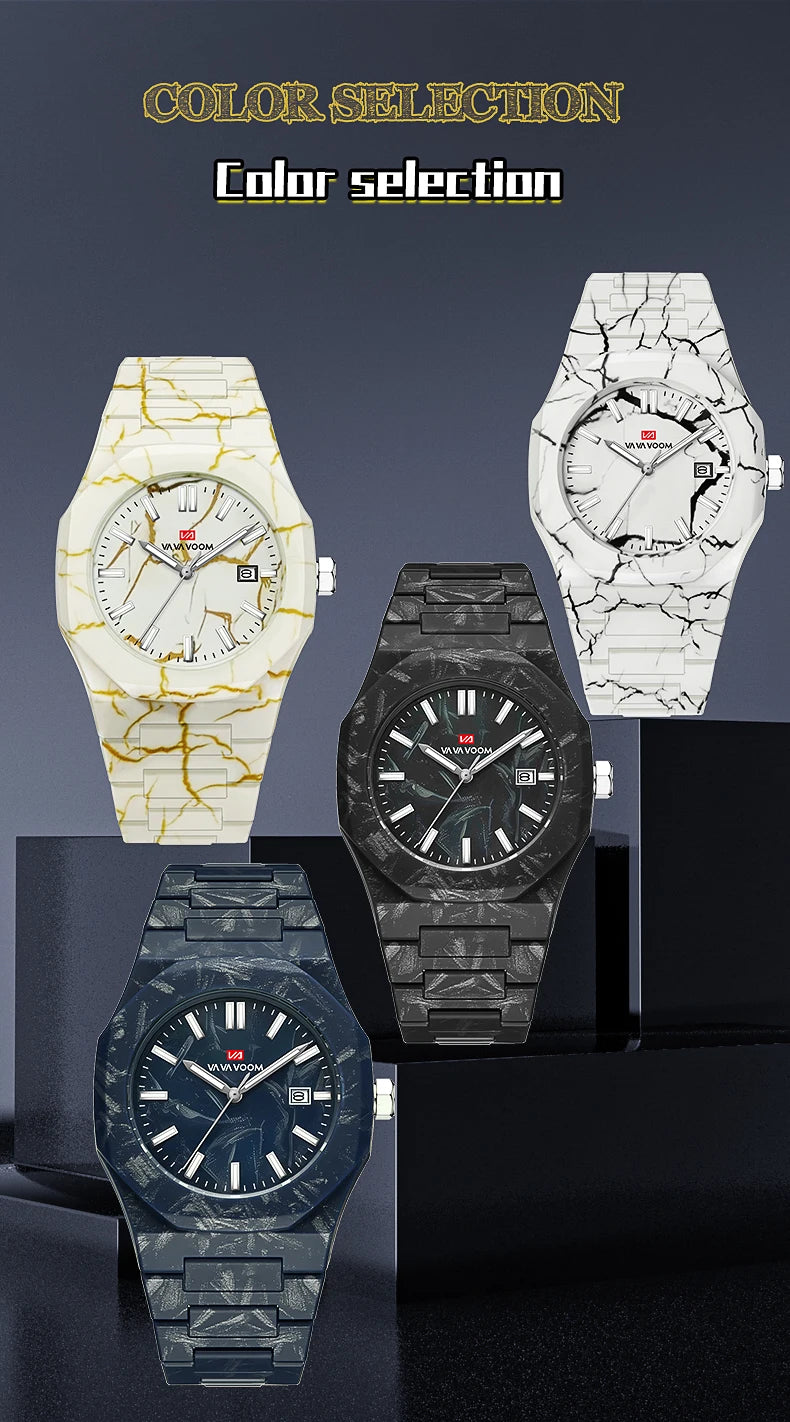 Concept Original  40mm Marble Pattern Dial Quartz Watch Movement with Night Light