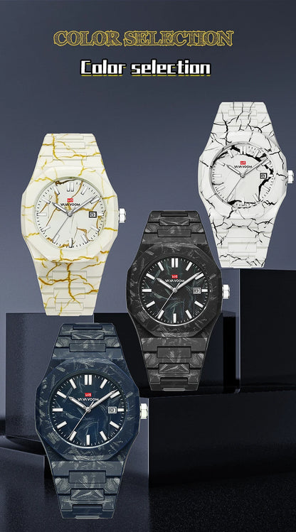 Concept Original  40mm Marble Pattern Dial Quartz Watch Movement with Night Light