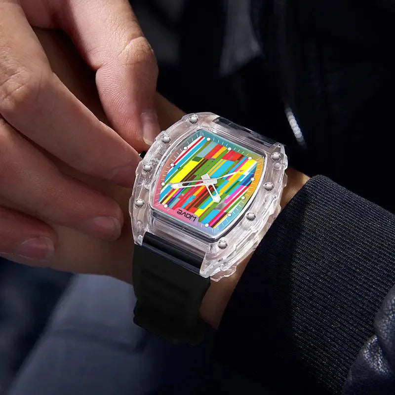Quartz Transparent Concept Shock Resistant Case Showcases Vibrant Multi Color Design