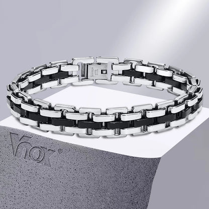 Vnox Stylish Strap Chain Bracelets