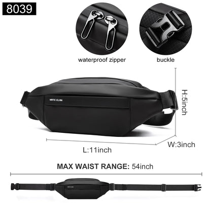 Waterproof Chest Bag, Solid Crossbody Bag for Travel & Sports