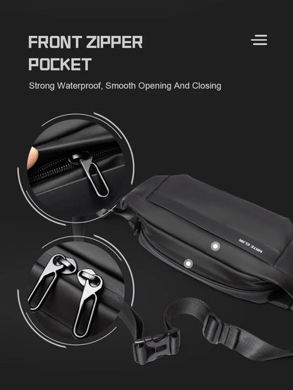 Waterproof Chest Bag, Solid Crossbody Bag for Travel & Sports