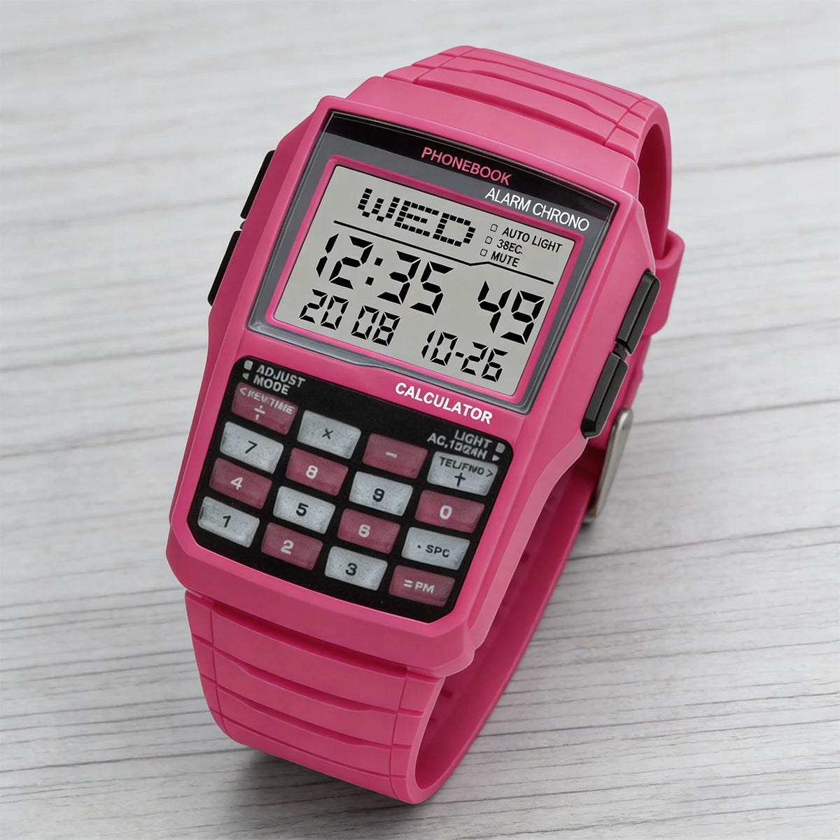 Digital Square Retro Student Calculator Multi Functional LED Night Light Electronic Digital Watch