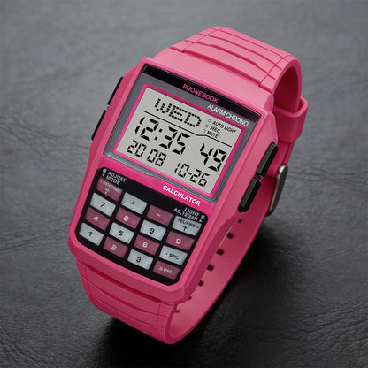Digital Square Retro Student Calculator Multi Functional LED Night Light Electronic Digital Watch