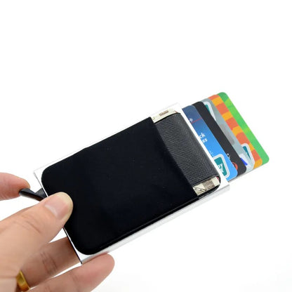 Slim Aluminum Wallet Mini RFID Wallet Automatic Pop up Bank Card Case