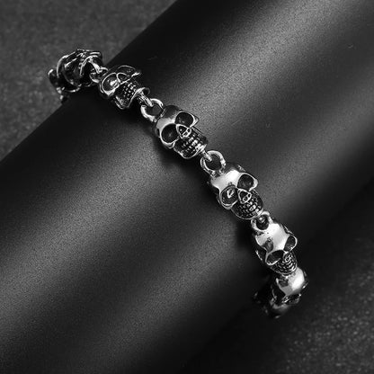 Men\'s Retro Gothic Skull Bracelet Fashionable Cool Street Party Bangles Jewelry Gift