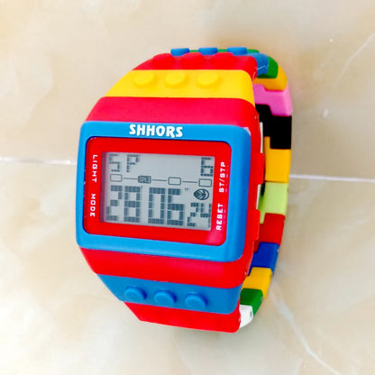 SHHORS Building Blocks Plastic Waterproof Sport Digital Watches