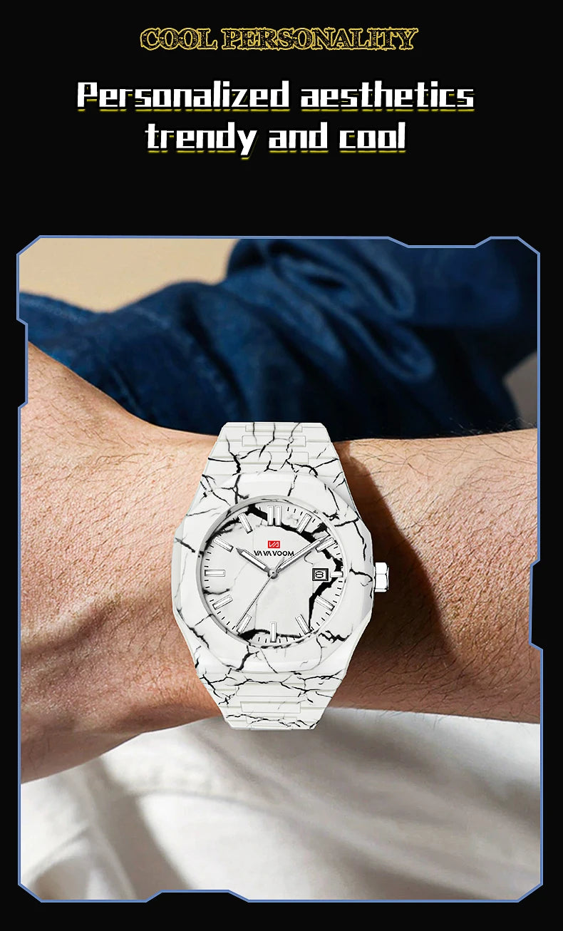 Concept Original  40mm Marble Pattern Dial Quartz Watch Movement with Night Light