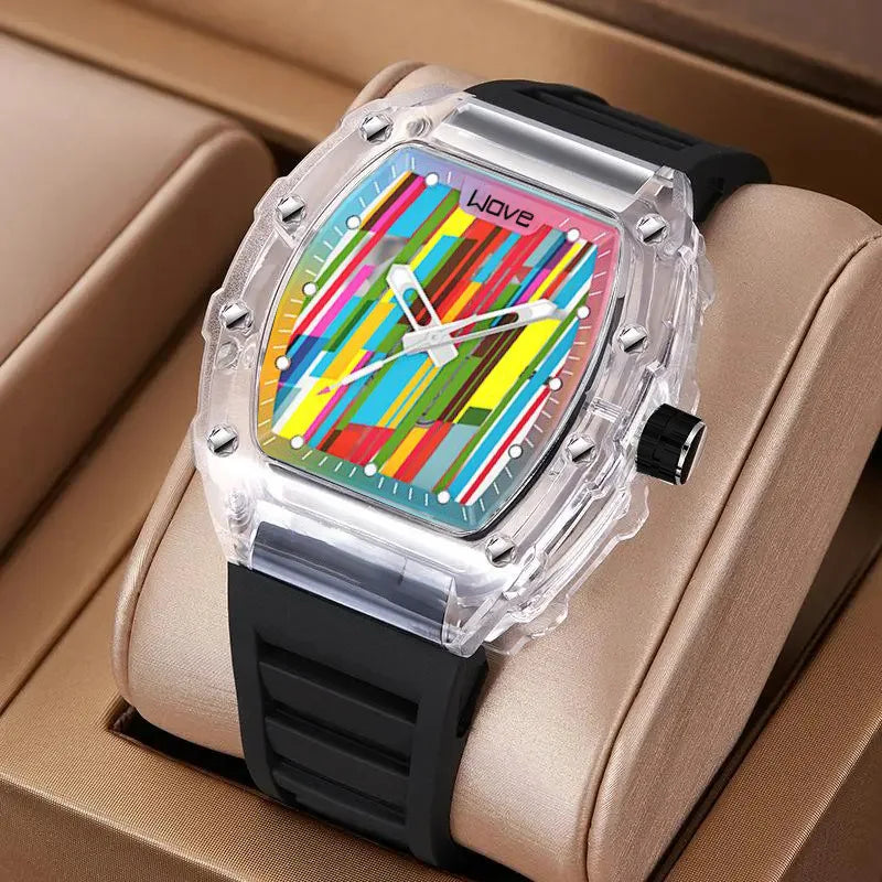 Quartz Transparent Concept Shock Resistant Case Showcases Vibrant Multi Color Design