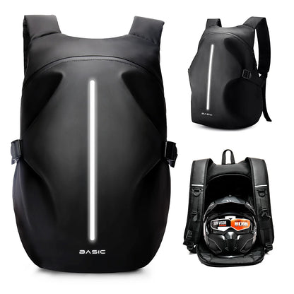Motorcycle Backpack 40L Waterproof Lightweight Helmet Compartment  with Reflective Strip, Motorcycle Accessories,and School Bag