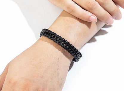 XQNI Stainless Steel Leather Bracelet Charm Jewelry Magnetic Clasp