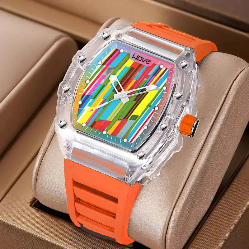 Quartz Transparent Concept Shock Resistant Case Showcases Vibrant Multi Color Design