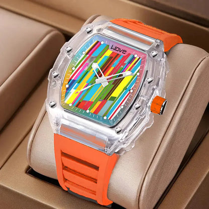 Quartz Transparent Concept Shock Resistant Case Showcases Vibrant Multi Color Design