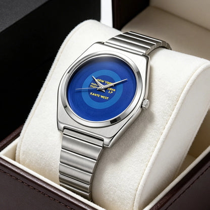 Retro Record Dial Quartz Watch for Men Y2K Style Waterproof Luminous Steel Disc Creative Male Clock