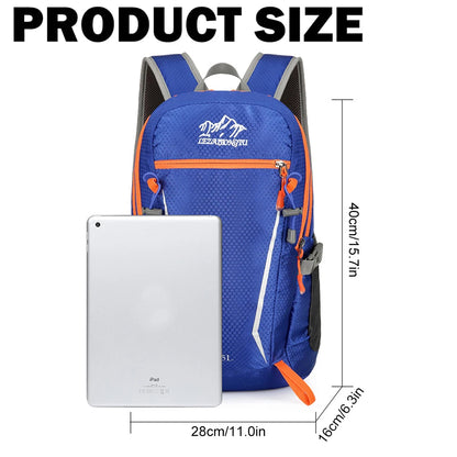 25L Lightweight Waterproof Hiking Hydration Backpack, Breathable Unisex Daypack for Cycling Climbing Camping Travel