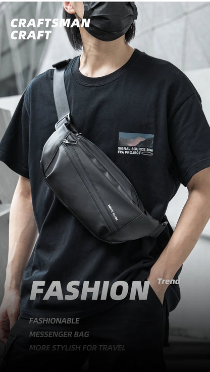 Waterproof Chest Bag, Solid Crossbody Bag for Travel & Sports