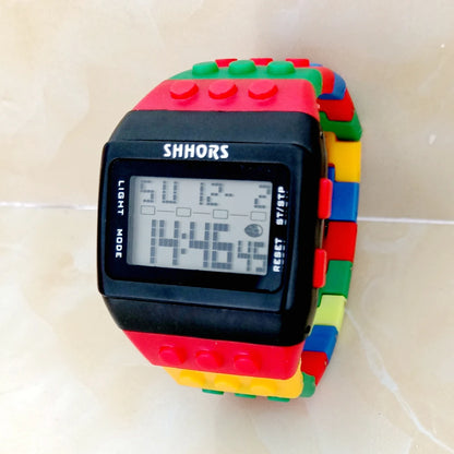 SHHORS Building Blocks Plastic Waterproof Sport Digital Watches