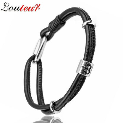 Genuine Constellation 12 Zodiac Signs Leather Bracelet